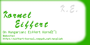 kornel eiffert business card